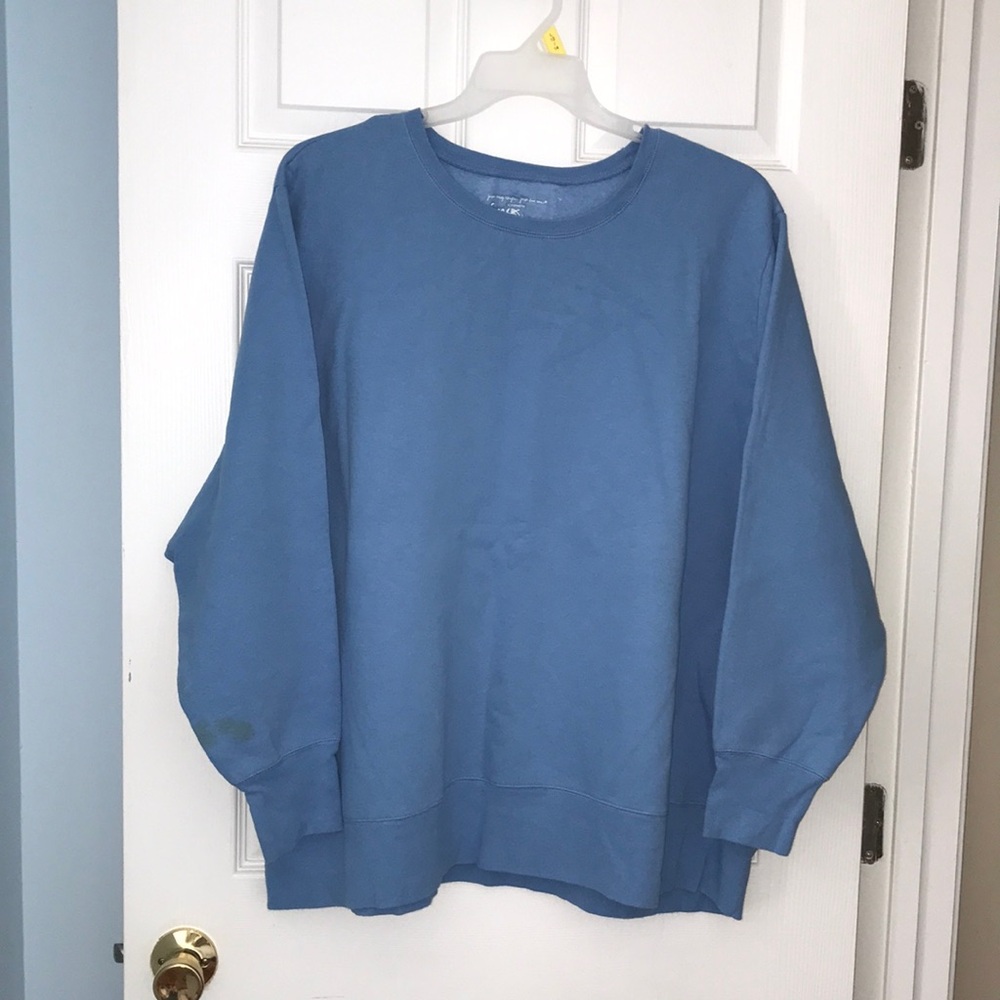 Just My Size Blue Crewneck Sweater Cozy Cotton Blend